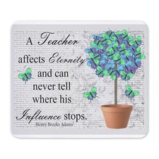 CafePress Retired Teacher Butterfly Blanket Blue Mousepa Mousepad  (674832723) picture