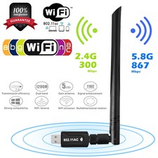 AC1200 Mbps Dual Band 2.4/5Ghz Wireless USB WiFi Network Adapter Antenna 802.11 picture