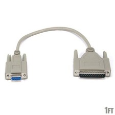 1FT Serial RS-232 DB25 25-Pin Male to DB9 9-Pin Female AT Modem Molded Cable picture
