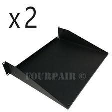 2 Pack - 2 Space Cantilever Server Monitor Rack Mount Shelf - 19