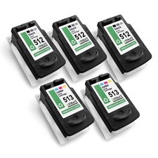 5X Cartridge 3+2 XXL Replaces Canon PG-512 CL-513 CL513 PG512 CL-513 PG-512 picture