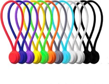 Magnetic Cable Management Organizer | 12 Pack Reusable Cable Ties & Cord Holder picture