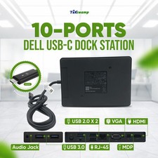 Genuine Dell WD15 K17A Dual Monitor USB-C Dock Station K17A001 NO AC ADAPTER picture