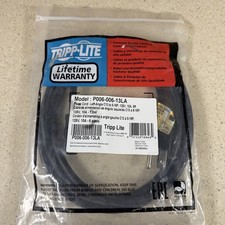 Tripp Lite P006-006-13LA Power Cord 6ft Left Angle C13 to 5-15P 125V 10A  picture