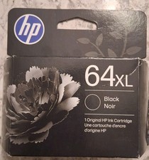 HP 64XL BLACK GENUINE INK CARTRIDGE EXP 12/27--01/28 BRAND NEW. FACTORY SEALED. picture