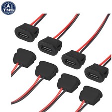8pcs USB C Female to 2 Pin Bare Wire Extension Cable Waterproof Solder Wire P... picture