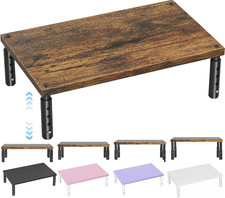 Adjustable Wooden Monitor Stand Riser for Desk, Laptop Computer Workspace picture