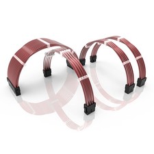 LINKUP - 50cm PSU PC Power Extension Cable Metallic Sleeved Silicone Coated S... picture