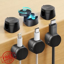 Kanemc Black 6 PCS Magnetic Cable Clips Cord Holder picture