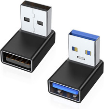 90 Degree USB 3.0 Adapter 2 Pack, up and down Angle, Black picture