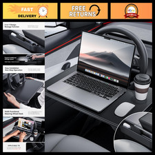 2-in-1 Car Steering Wheel Desk Tray & Seat Gap Organizer - Foldable Laptop Table picture