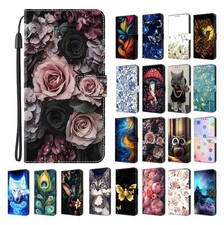 Bird Wolf Cat Rose Card Wallet Cover Case For S20 S21 Ultra S20 FE S22 S21FE picture