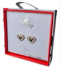 Disney Parks Minnie Mouse & Hearts Brass Stud Earrings Gold Toned picture
