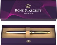 Rollerball Pen 24 Karat Gold Silver Chrome Luxury Executive Bond Regent Fancy picture
