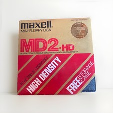 Vintage Maxell Mini MD-2 HD floppy disks, 10 Per Case picture