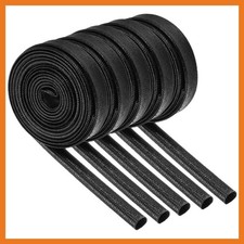 MECCANIXITY 5Pcs Wire Insulation Braid Fire Sleeve 9.8Ft 7mm ID Black picture