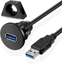 USB 3.0 Male to Female AUX Flush Panel Mount Extension Cable, Small, 3Ft picture