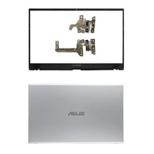 Silver Back Cover Top Lid Bezel+Hinges For ASUS VivoBook X512 X512U F512 V5000F picture