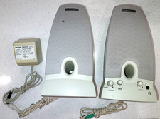 Harman/Kardon HK195 2.0 Powered Computer Speakers Beige Tested w/Power Supply picture