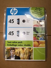 2008 New Sealed 2-Pack  HP 45 Black Twin Value Pack Ink Cartridges 229212 picture