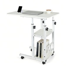 Rolling Laptop Desk Adjustable Notebook Computer Stand Bed Sofa Table Food Tray picture