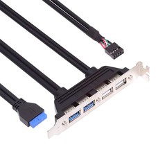 4-Port USB 2.0/3.0 Female Panel to Motherboard 9/20 Pin PCI Bracket Cable 50cm picture