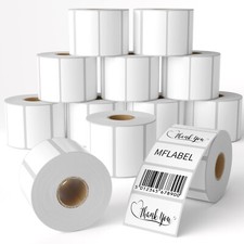 MFLABEL 12 Rolls of 1000 2-1/4 x 1-1/4 Inch Direct Thermal Perforated Shippin... picture