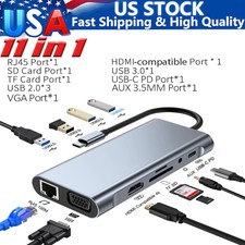11in1 Type C Hub USB-C To USB 3.0 2.0 HDMI VGA Multi-Hub Dock TF/SD Card Reader picture