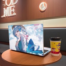 2PCS Pastel Spring Floral Blue Butterfly Laptop Skin Vinyl Decal picture