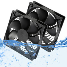 2-Pack IP67 Waterproof Silent 12V DC Cooling Fan - 120Mmx25Mm 4.72Inch High-Spee picture