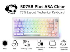 Akko 5075B Plus ASA Clear White 75% Wireless RGB Hot-Swappable Keyboard picture