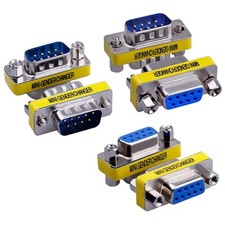 Versatile 6-Pack DB9 Mini Gender Changer - Male/Female Connectors for PC & More picture