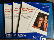 New Epson Ultra Premium Photo Luster Inkjet Paper 8.5x11 50 Sheets Lot Of 3 picture