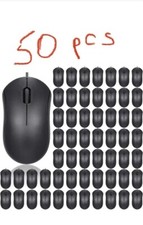 Xuhal 50 Pcs Black Wired Mouse Bulk 1000 DPI 3 Button Corded Computer Mouse Slim picture
