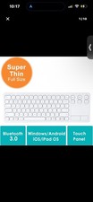 SANWA Multi Device Bluetooth Keyboard with Touchpad, Rechargeable Keypad with Tr picture