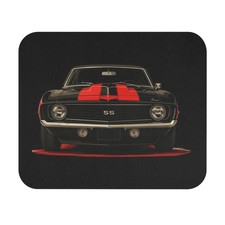 1969 Chevy Camaro SS Mouse Pad Black Red Stripes Classic Muscle Car Desk Mat picture