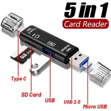 New 5 in 1 Multifunction USB 2.0 Type C USB Micro USB SD TF Memory Card Reader f picture