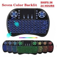 2.4gHz - Backlit Mini Wireless Handheld Keyboard Mouse Touchpad Black - 7 COLOR picture