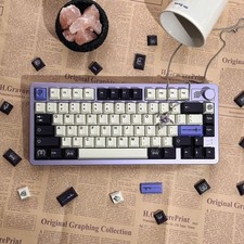 Purple Black White 1.7mm Thickness Dye-subs Cherry Profile PBT Keycap Set picture