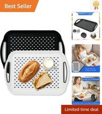 Elegant 2 Pack Non-Slip Lap Trays for Comfortable Eating on Couch & Bed picture