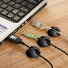 10/20Pcs Silicone Cable Clips Wire Organizer Cord Holder Desktop Car USB picture