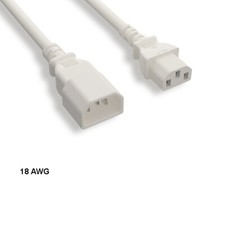 10PCS White 10ft 18AWG Color Power Cable IEC60320 C13 to IEC60320 C14 10A/250V picture