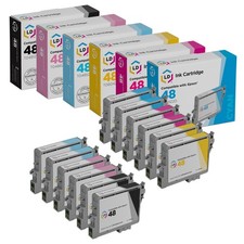 LD Replacement T048 Toner Set of 12 Ink for Epson T048 R300 R220 RX600 R300M picture