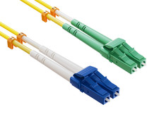 OS2 LC/UPC to LC/APC Duplex 9/125 Singlemode Fiber Optic Cable - 1/2/3/5/10m picture