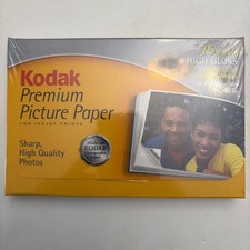 Kodak Premium Picture Paper 4x6 High Gloss Inkjet Photo Paper 75 Sheets Sealed picture