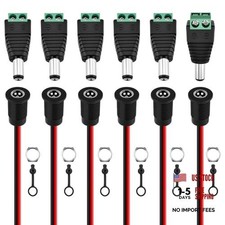 12Pcs 5.5x2.5mm DC Power Jack & Plug 5.5x2.5mm (6 Female, 6 Solderless Male) picture