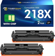 ** NEW HP Toner | 218X | (2) Black Only | With Chips | Compatible | 2-Pack picture