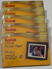 Kodak Ultima Picture Paper for Inkjet Printers 20 - 4x6” ColorLast Lot Of 5 New picture