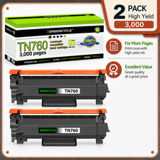 GREENCYCLE 2PK TN760 TN730 Toner Cartridge for Brother HL-L2350DW MFC-L2750DW picture