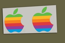 Apple 80's Rainbow Vintage MacBook Decal Sticker Retro 2 Sizes picture